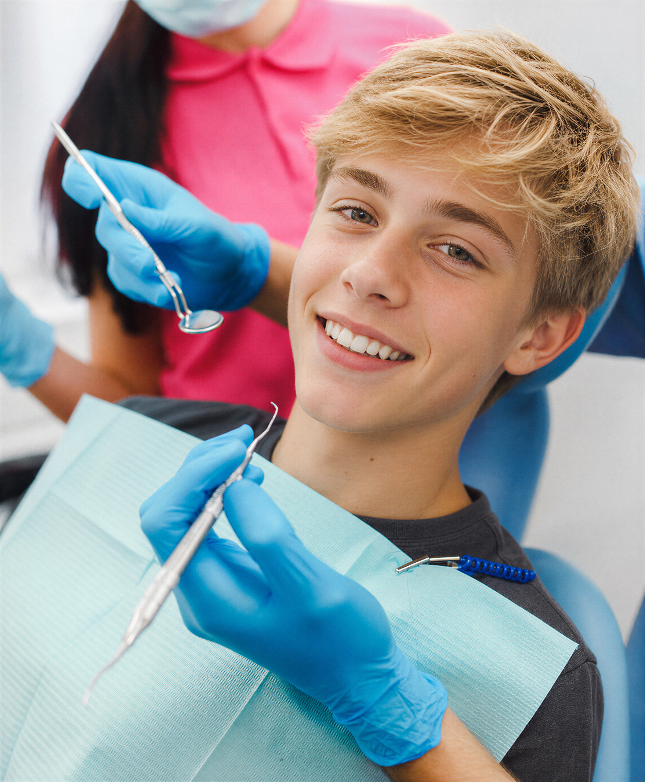 Teen patient during a dental exam at Creekside Family Dental